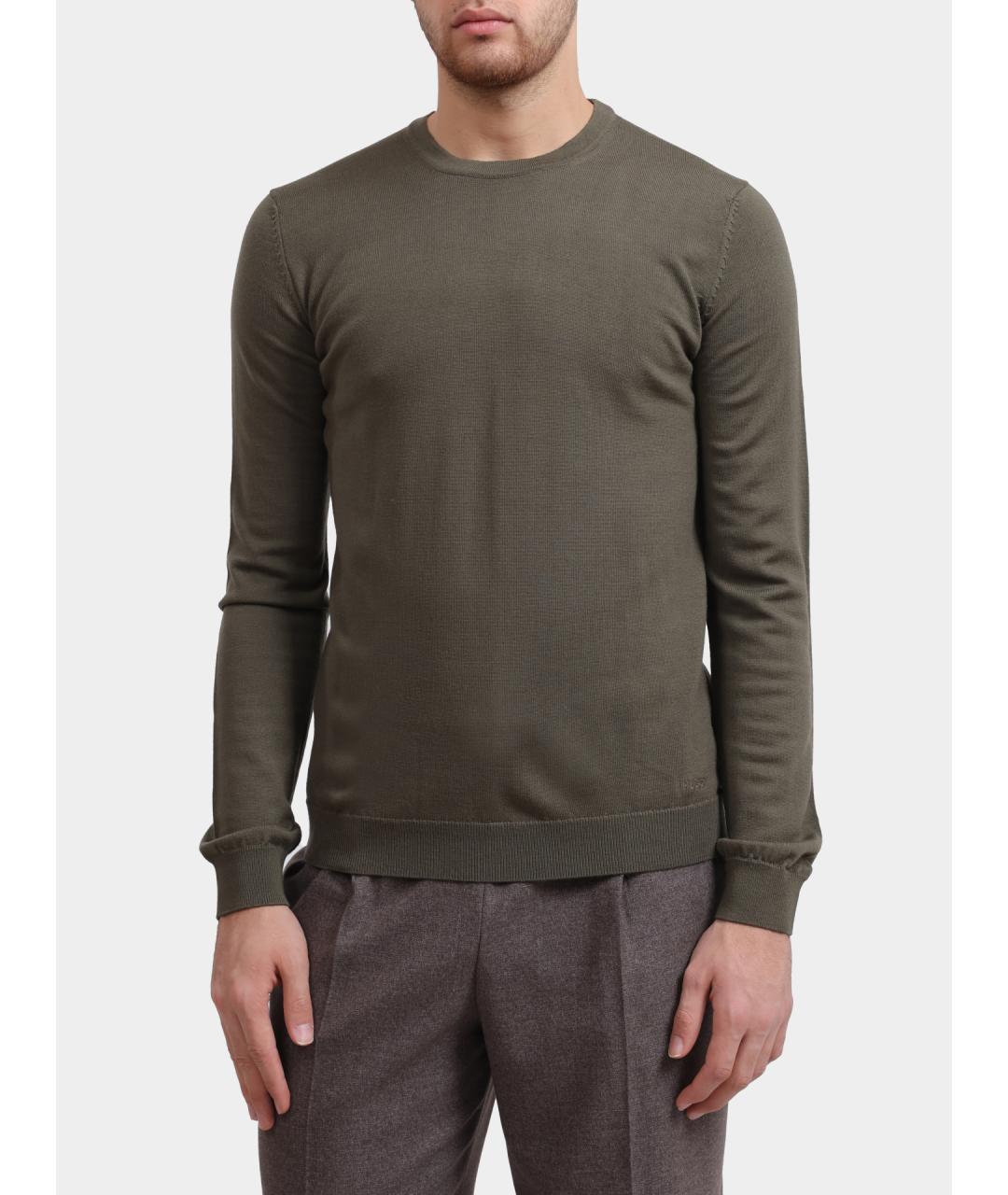 HUGO Хаки шерстяной джемпер / свитер, фото 6