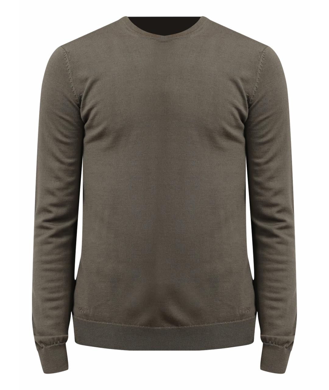 HUGO Хаки шерстяной джемпер / свитер, фото 1