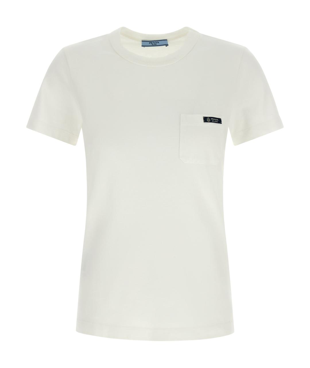 PRADA Белая хлопковая футболка, фото 1