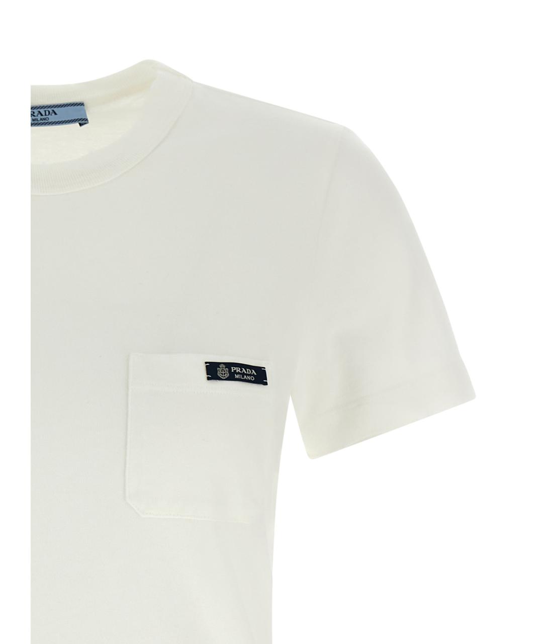 PRADA Белая хлопковая футболка, фото 3