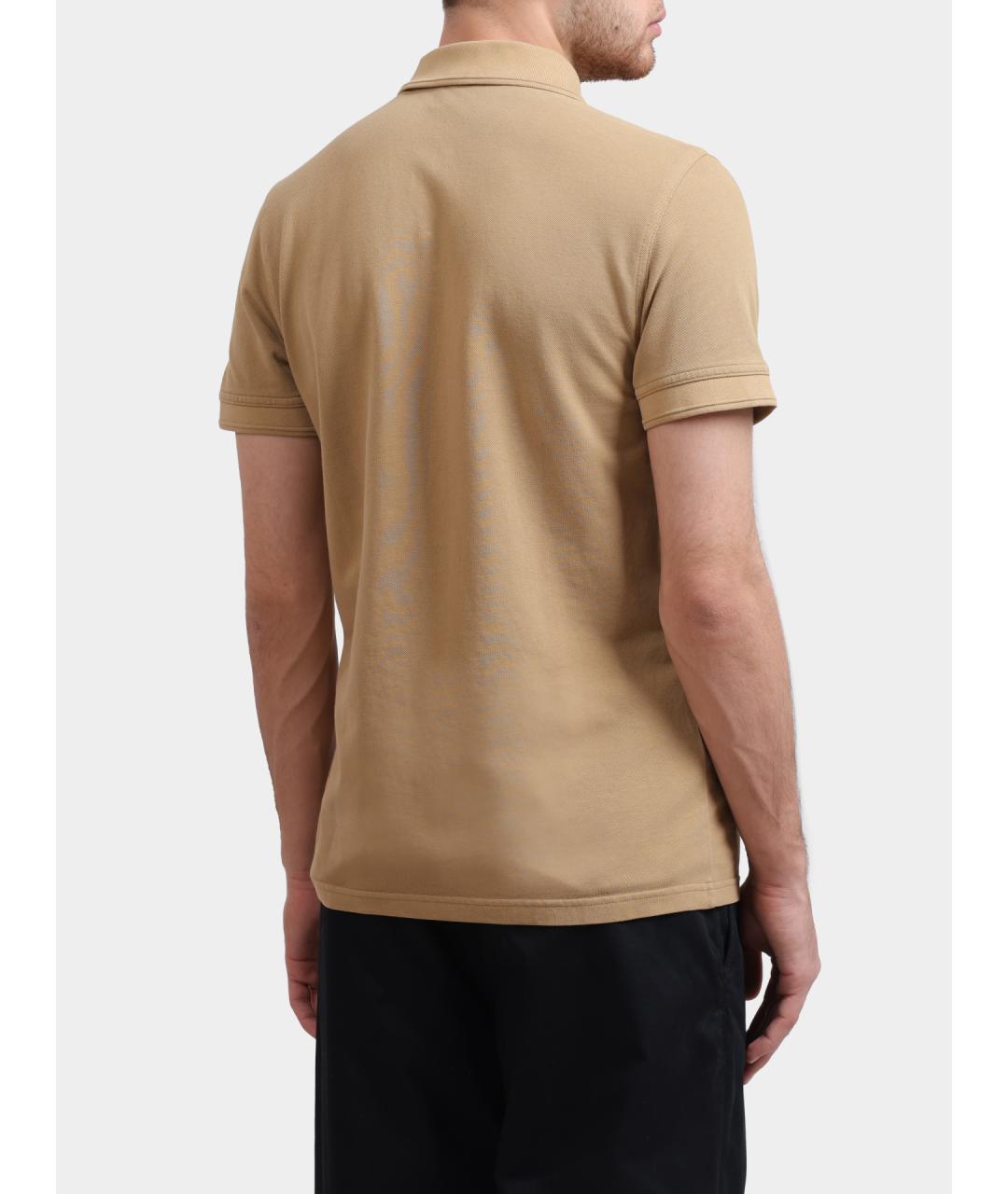 HUGO BOSS Бежевое хлопковое поло с коротким рукавом, фото 5