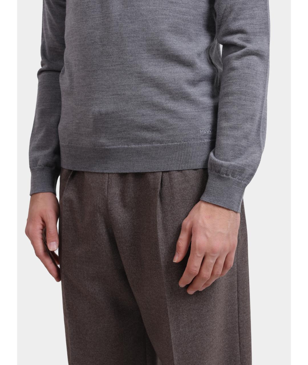 HUGO Серый джемпер / свитер, фото 4