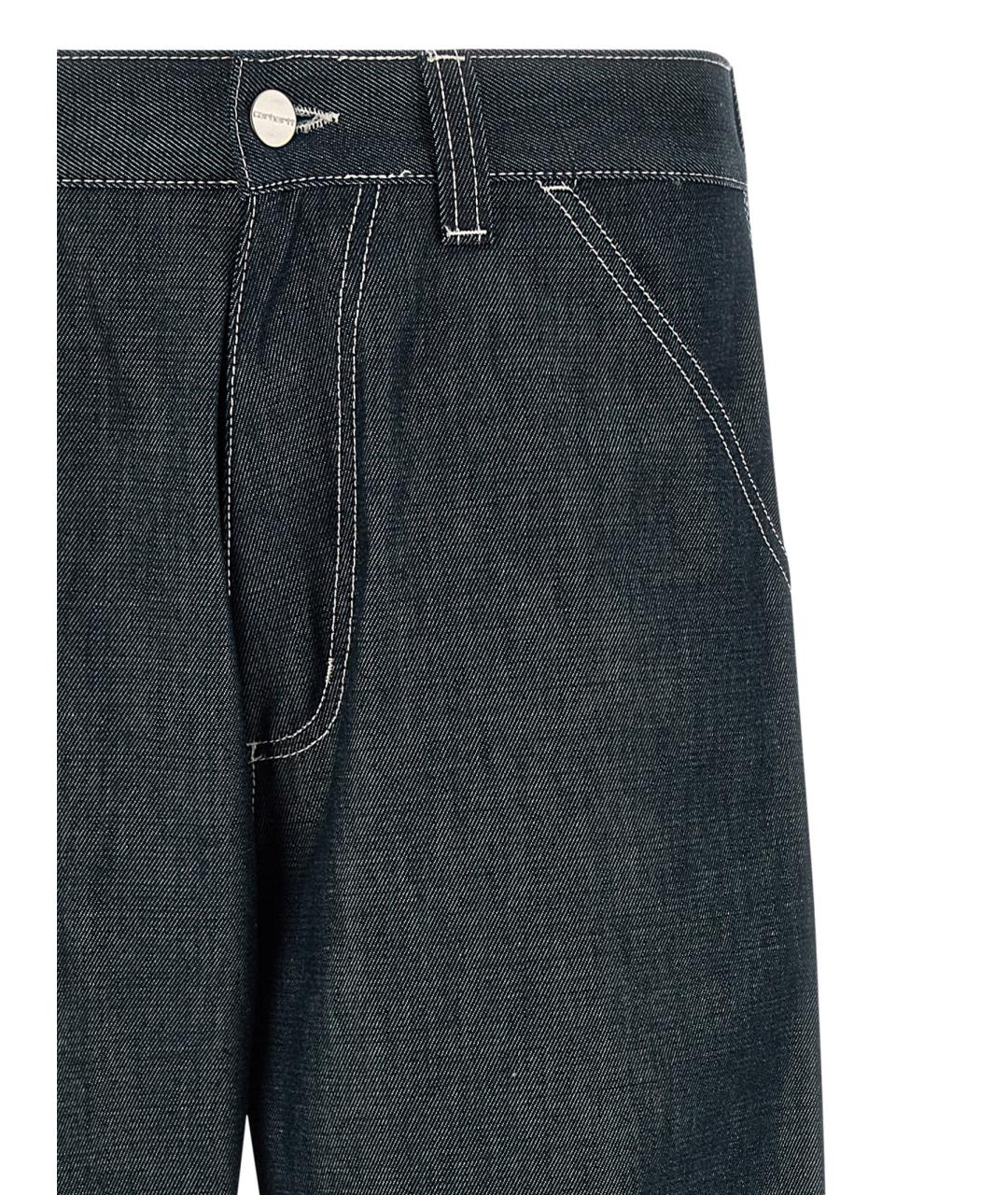 CARHARTT WIP Темно-синие хлопковые прямые джинсы, фото 3