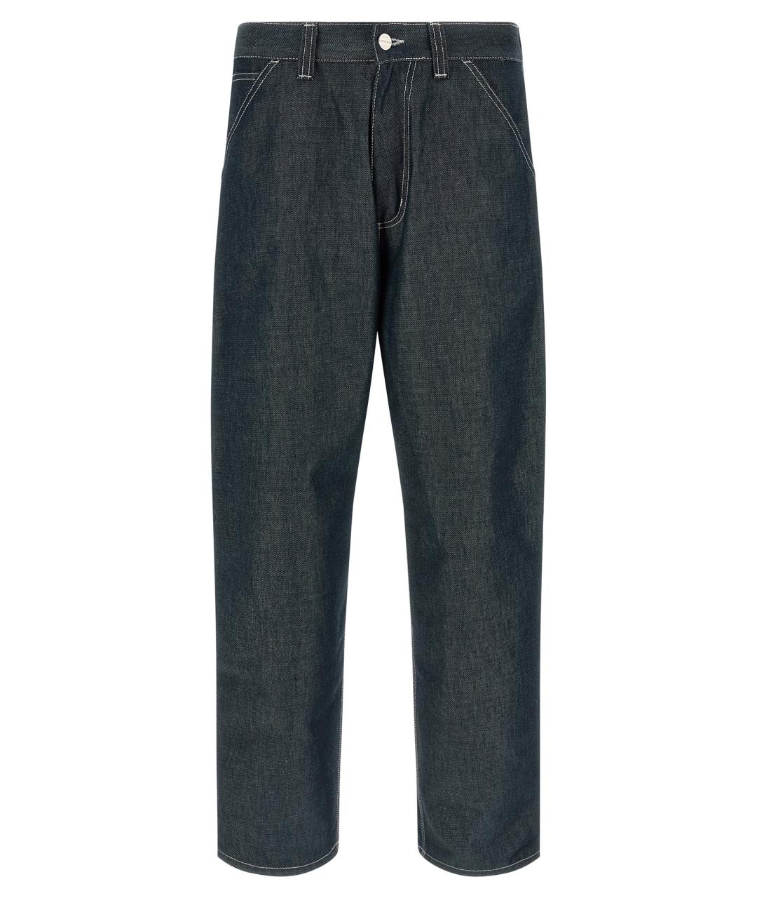 CARHARTT WIP Темно-синие хлопковые прямые джинсы, фото 1