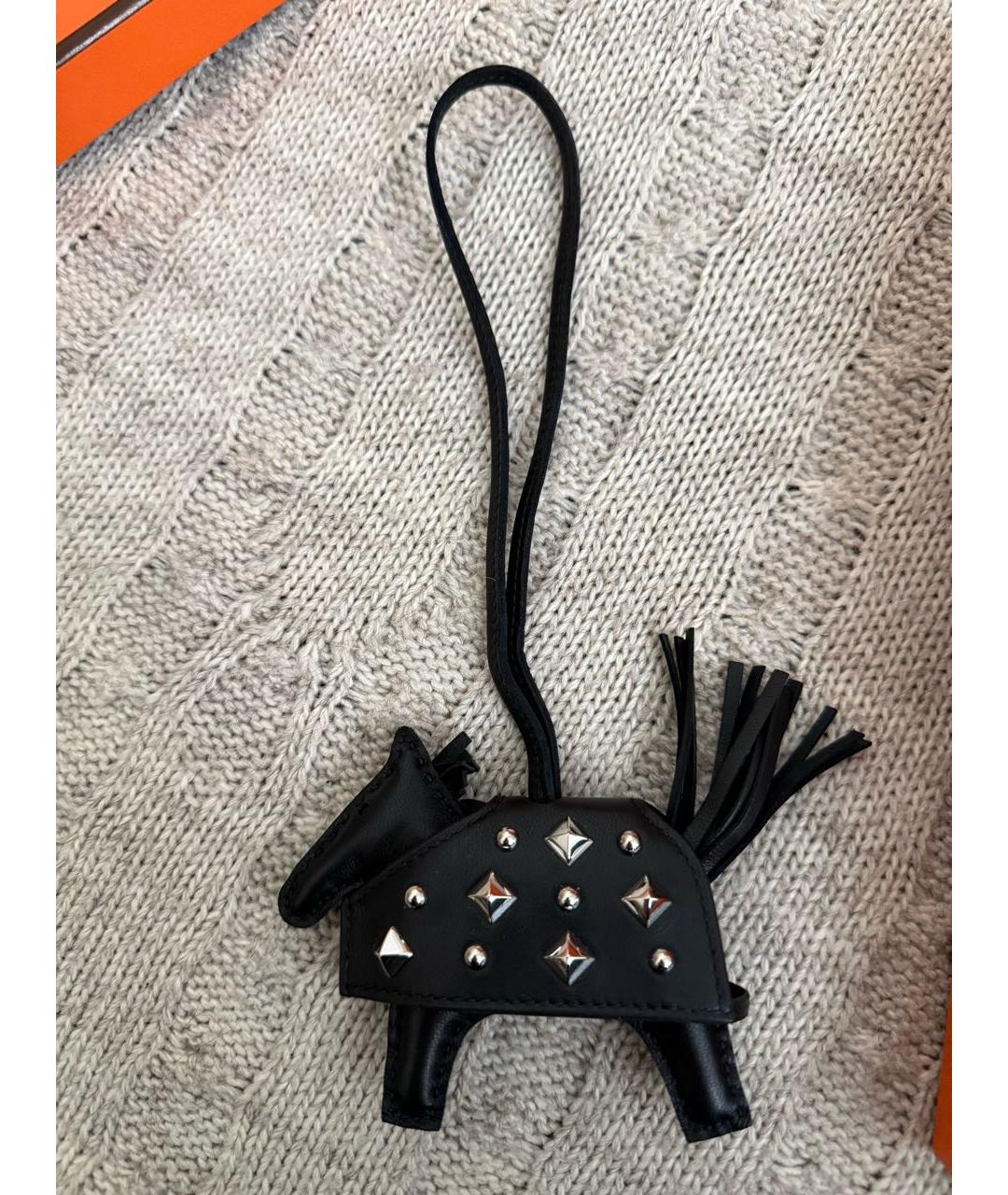 HERMES Черный брелок, фото 6