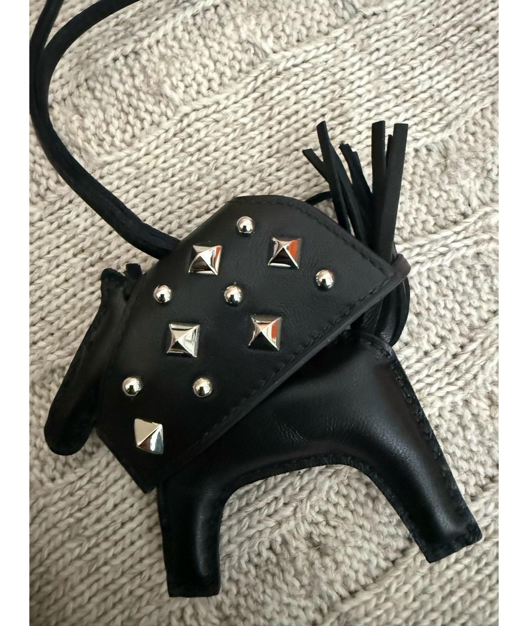 HERMES Черный брелок, фото 3