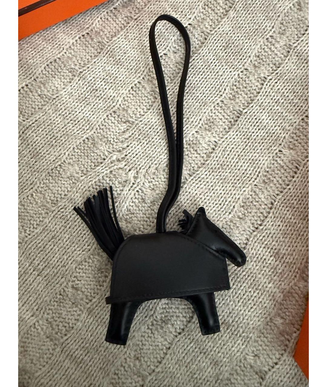 HERMES Черный брелок, фото 2