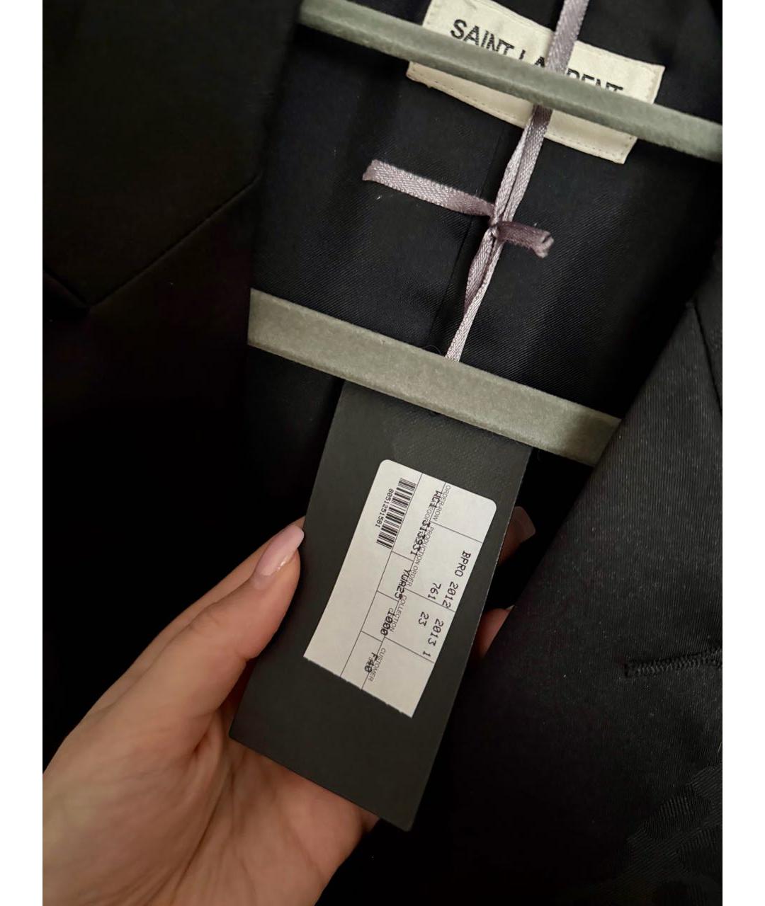 SAINT LAURENT Черный шерстяной жакет/пиджак, фото 4