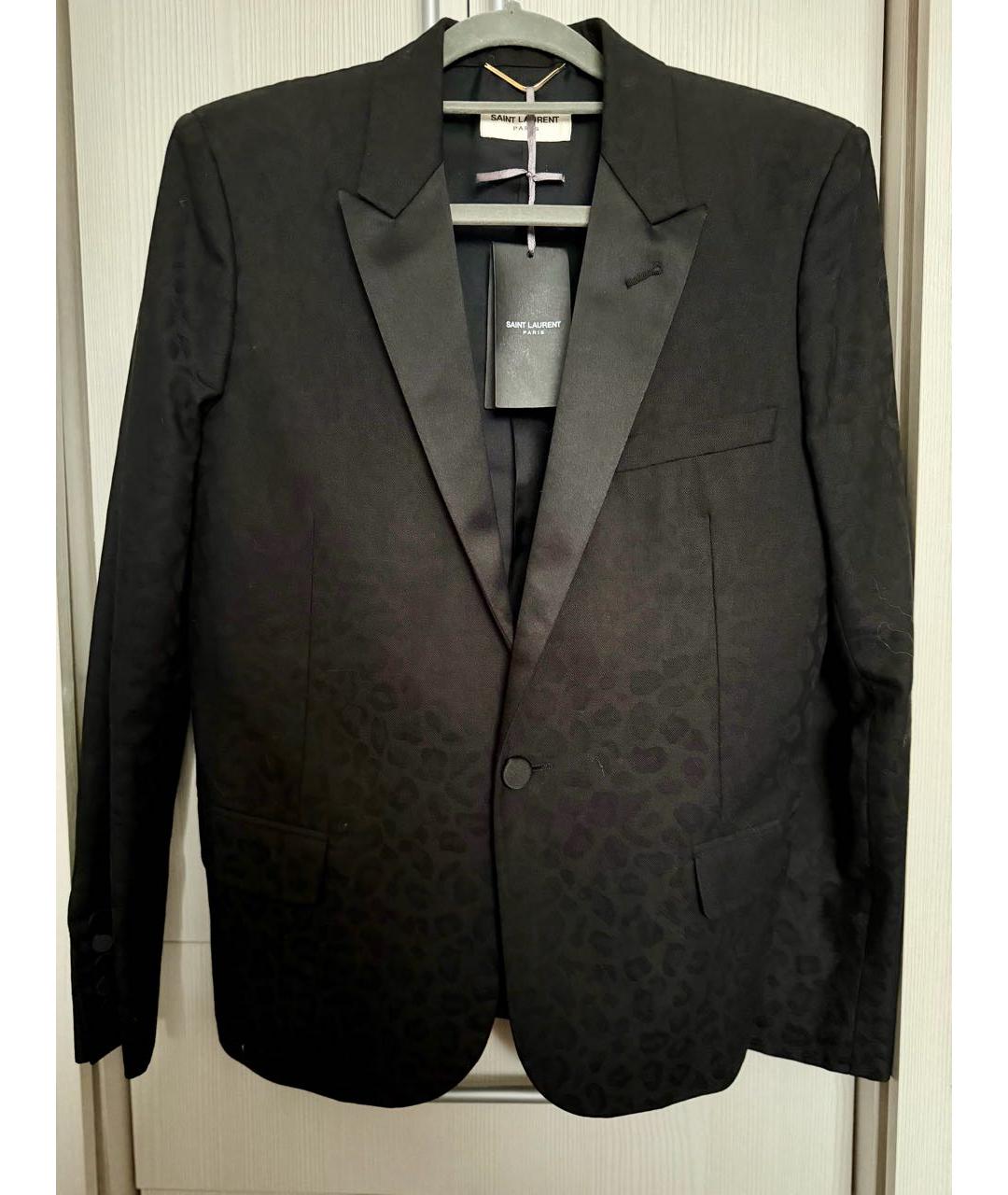 SAINT LAURENT Черный шерстяной жакет/пиджак, фото 6