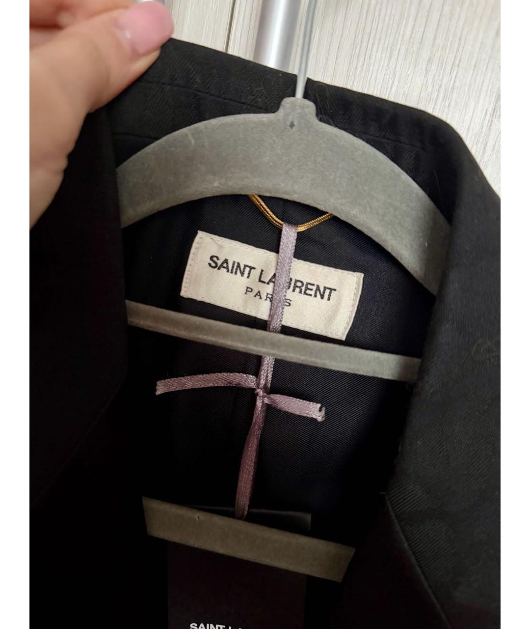 SAINT LAURENT Черный шерстяной жакет/пиджак, фото 3