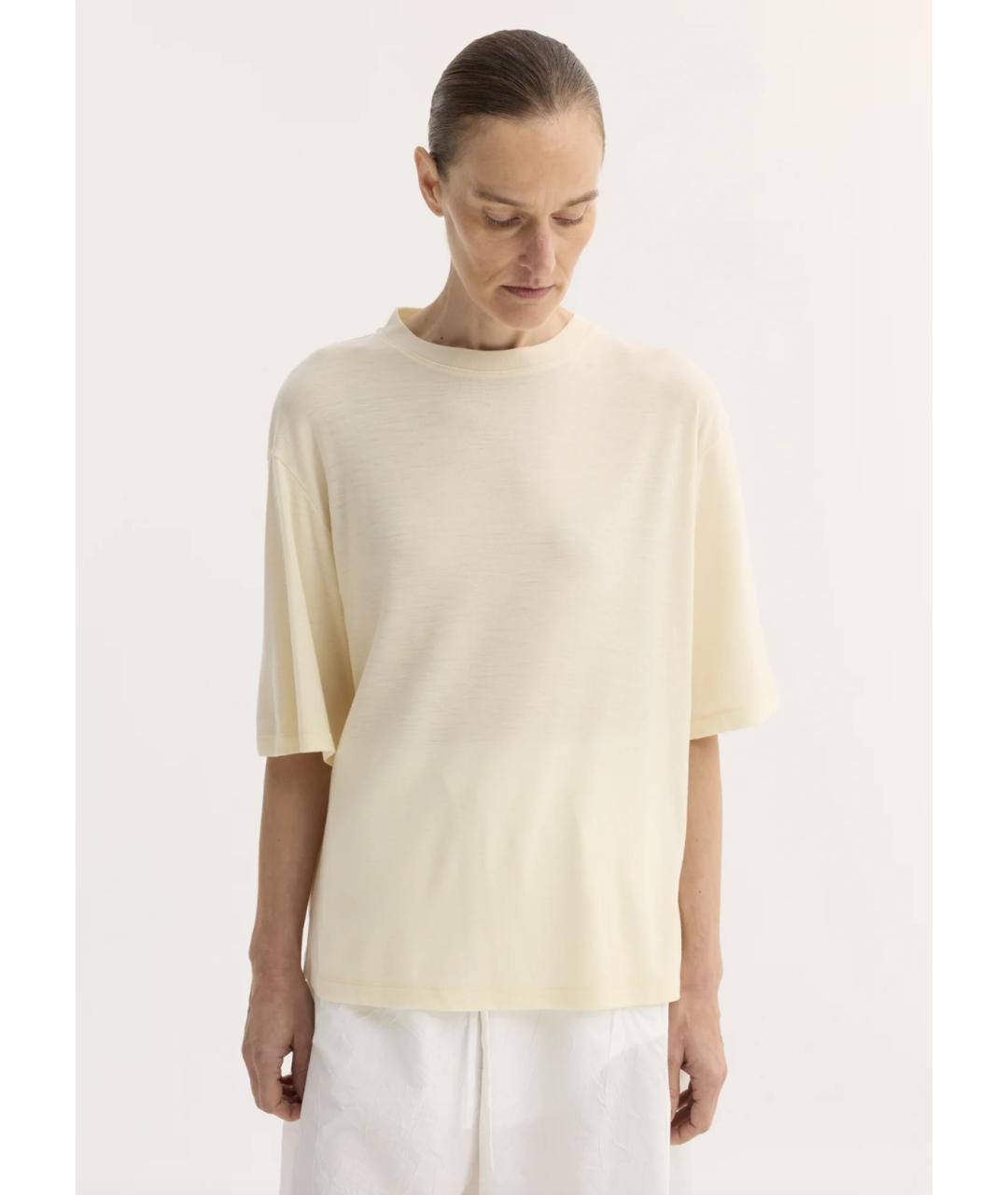 ROHE Желтая шерстяная футболка, фото 2