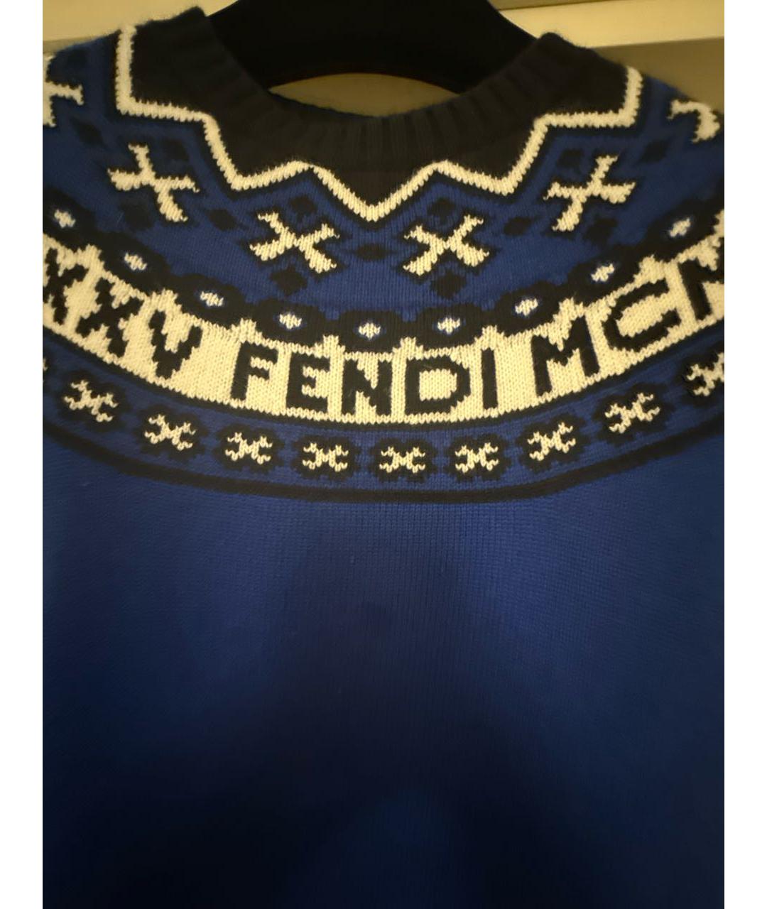 FENDI Синее шерстяное платье, фото 4
