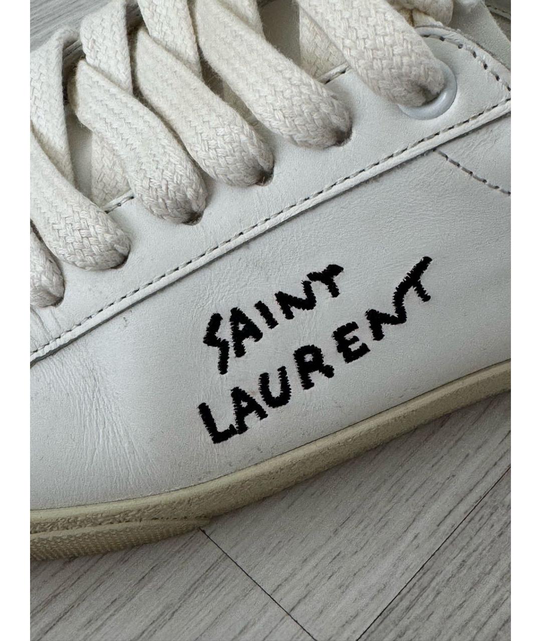SAINT LAURENT Белые кожаные кеды, фото 5