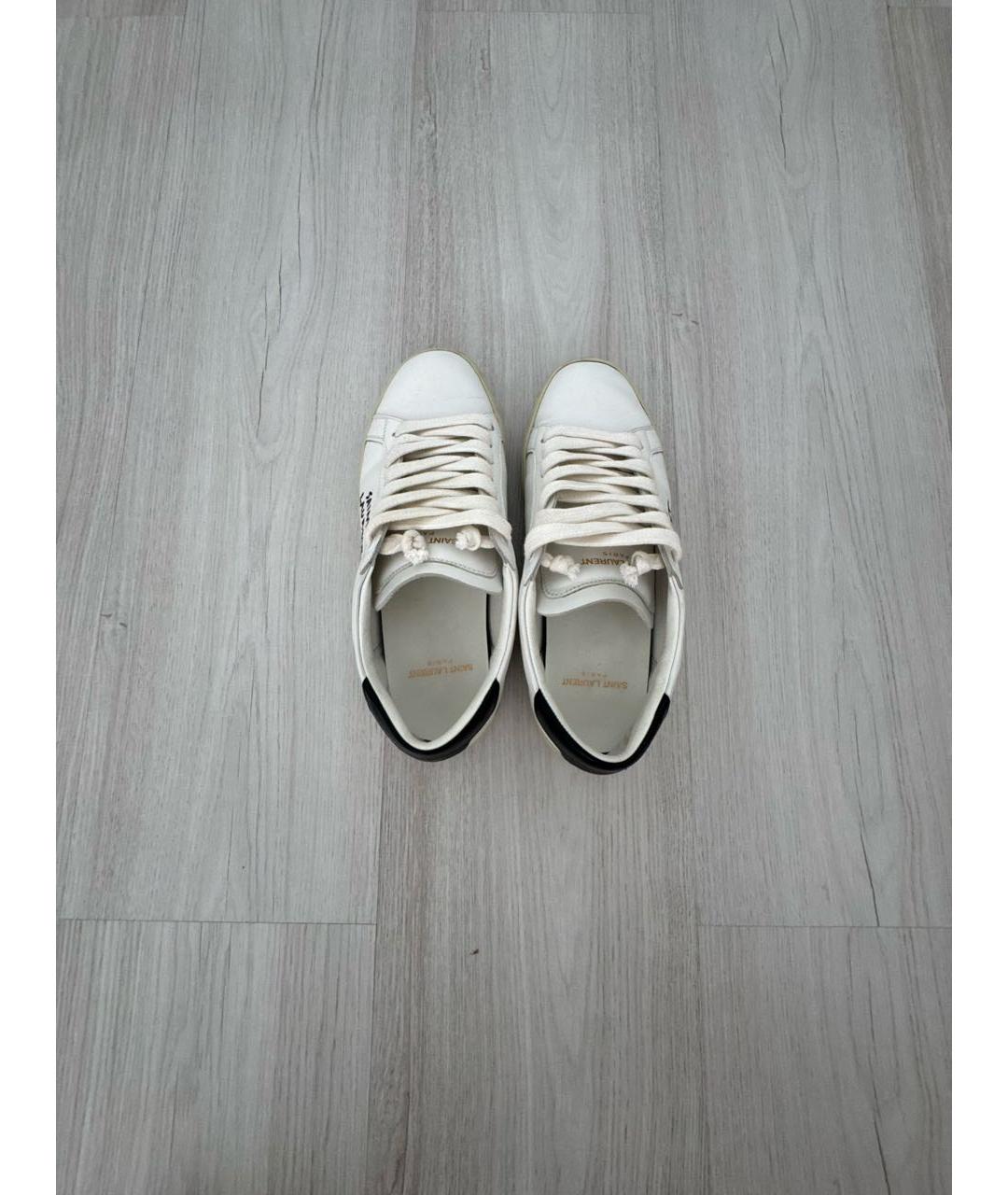 SAINT LAURENT Белые кожаные кеды, фото 3