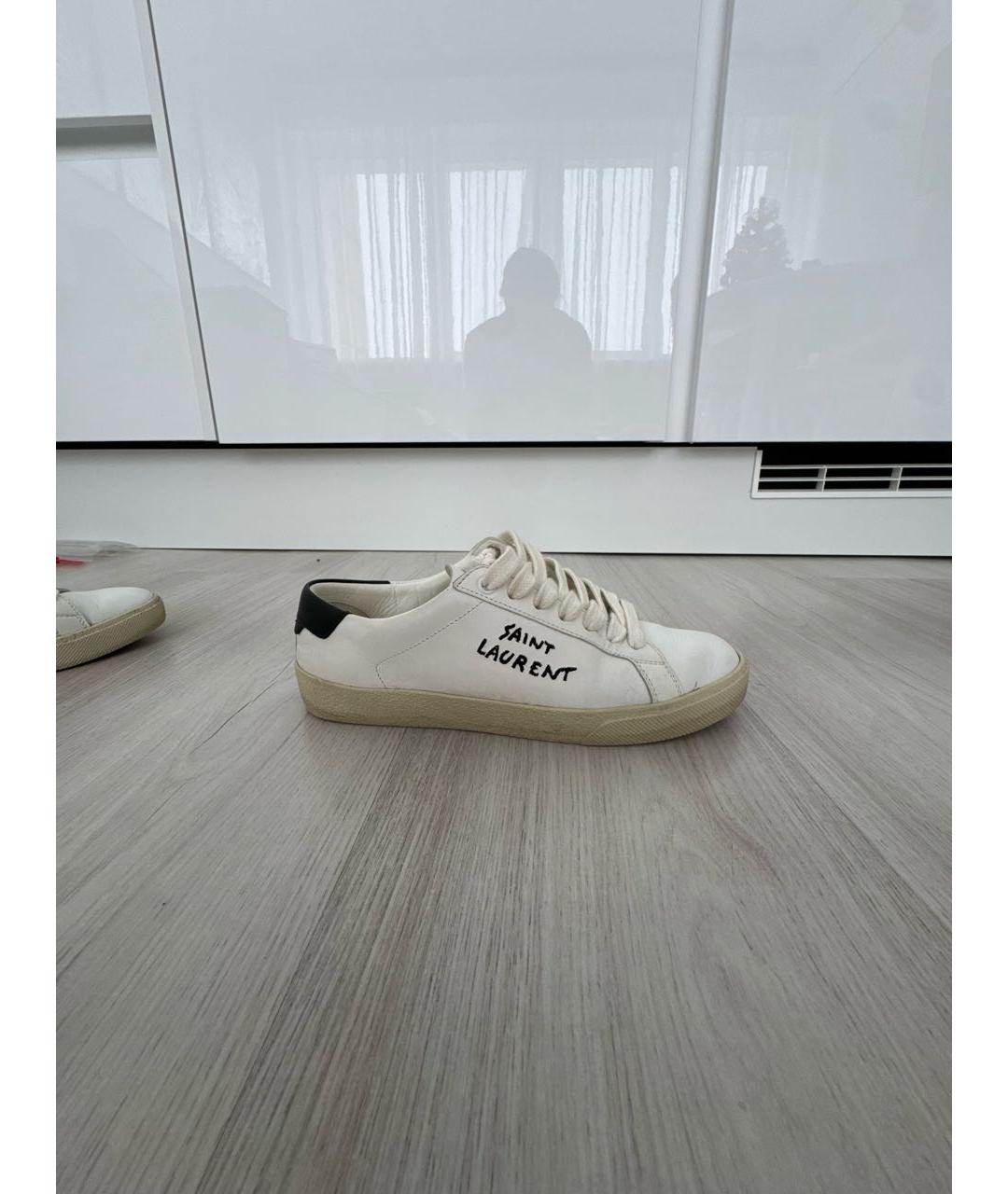 SAINT LAURENT Белые кожаные кеды, фото 8