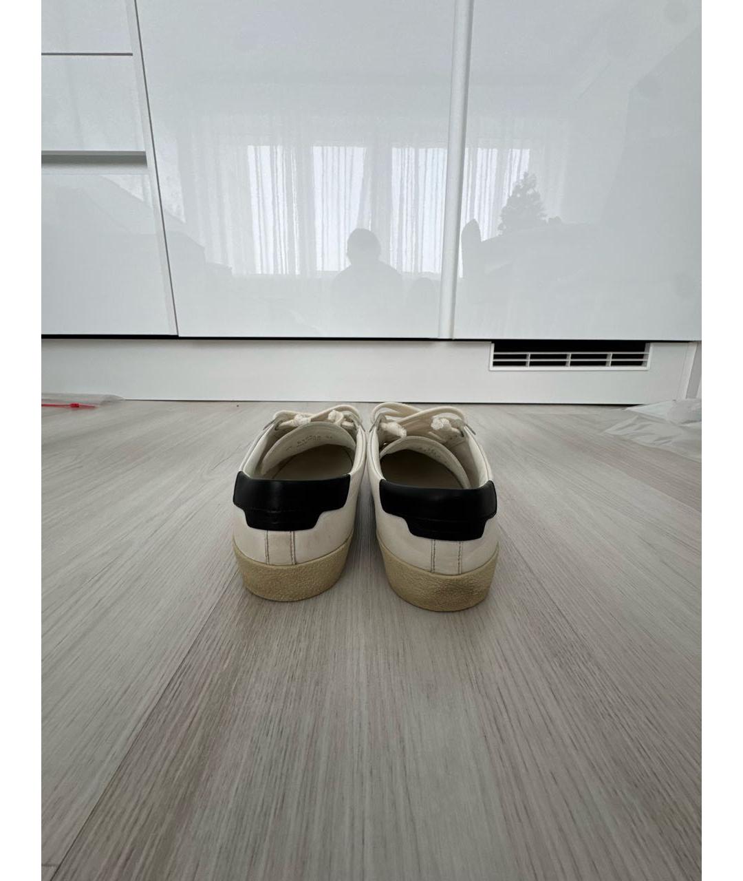 SAINT LAURENT Белые кожаные кеды, фото 4