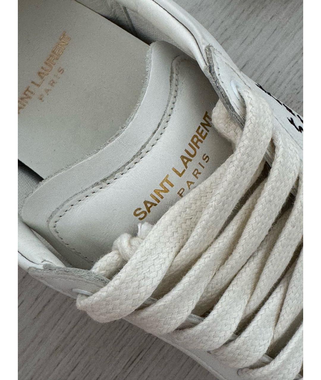 SAINT LAURENT Белые кожаные кеды, фото 6