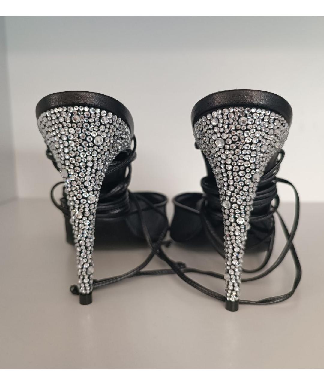 MAGDA BUTRYM Черные кожаные босоножки, фото 4