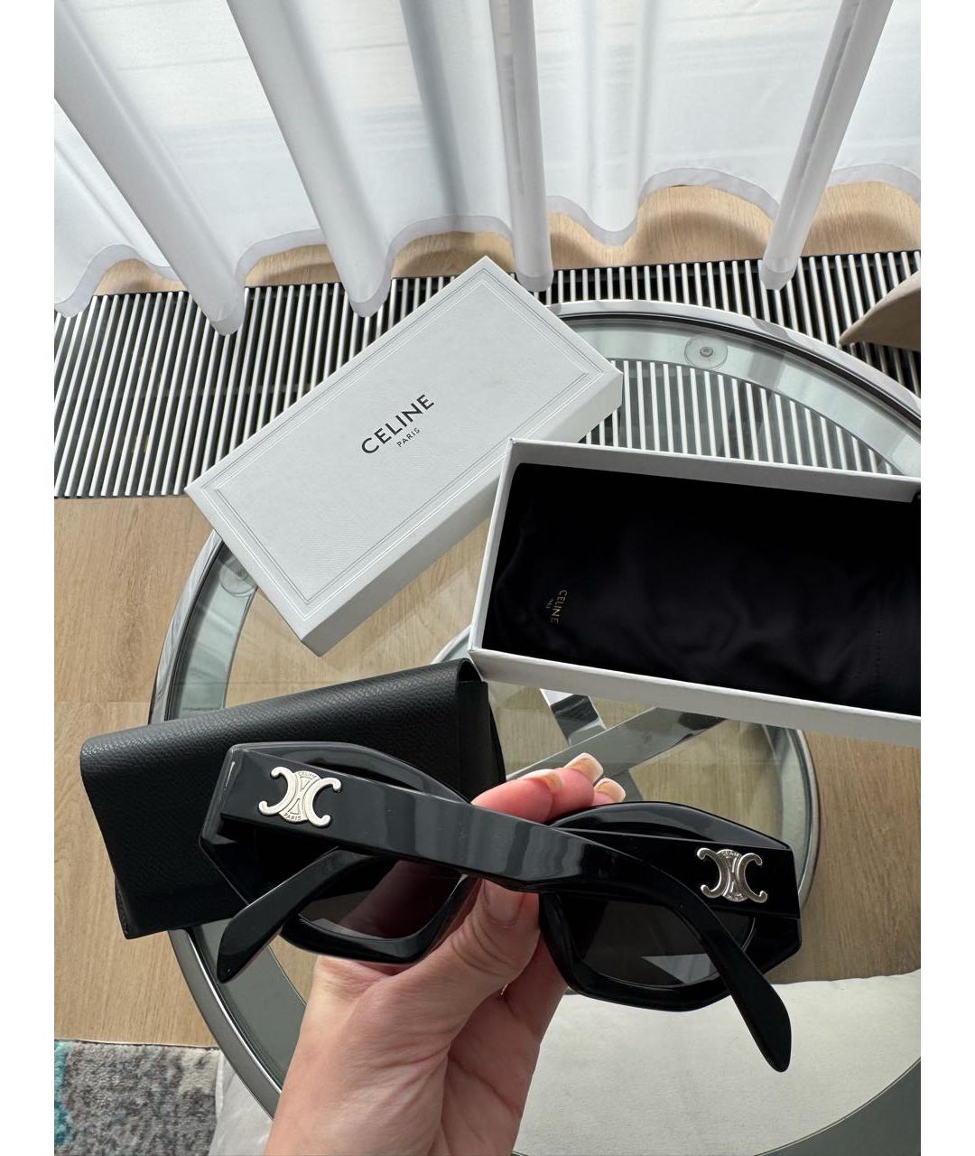 CELINE Черные пластиковые солнцезащитные очки, фото 3