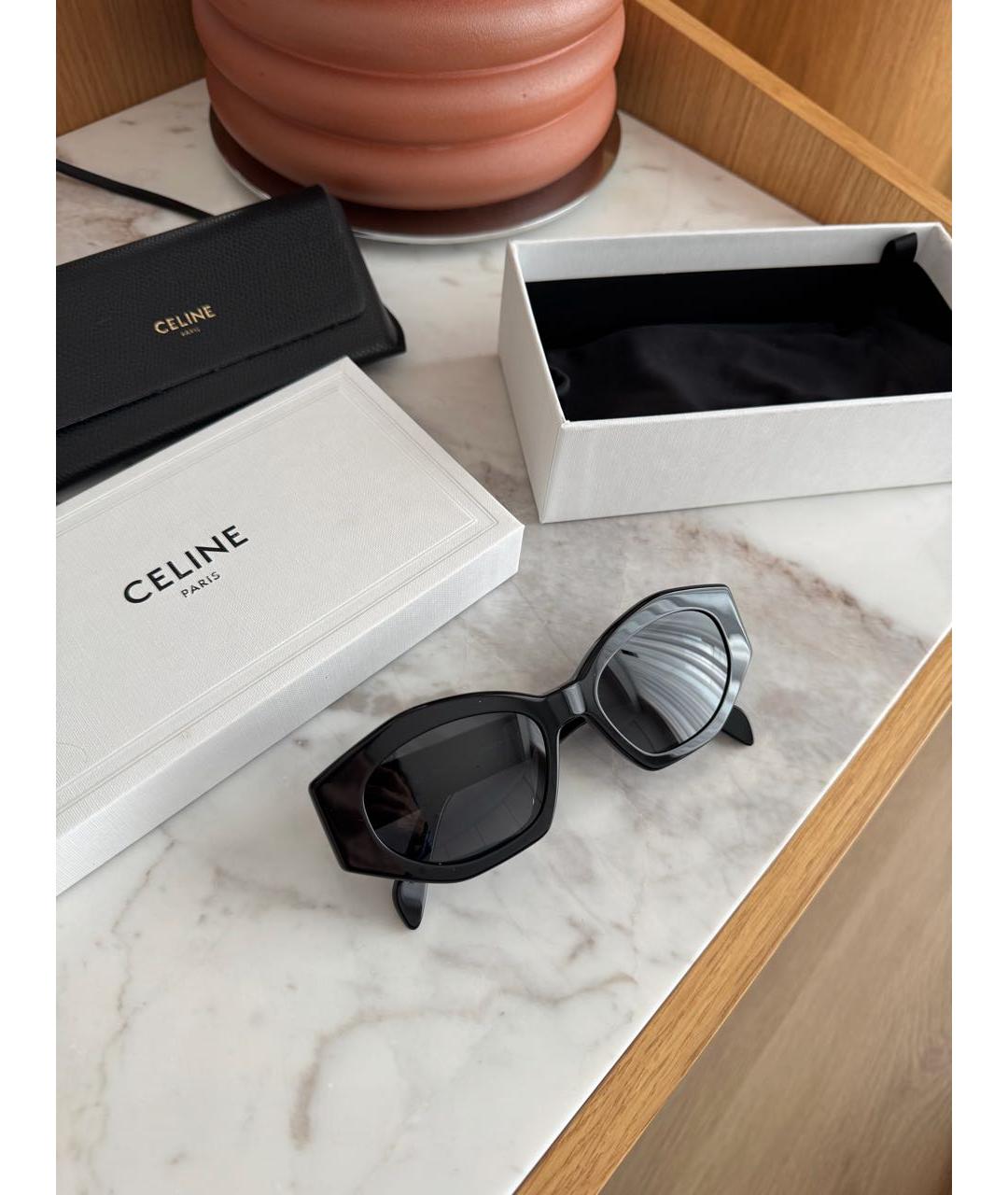 CELINE Черные пластиковые солнцезащитные очки, фото 9