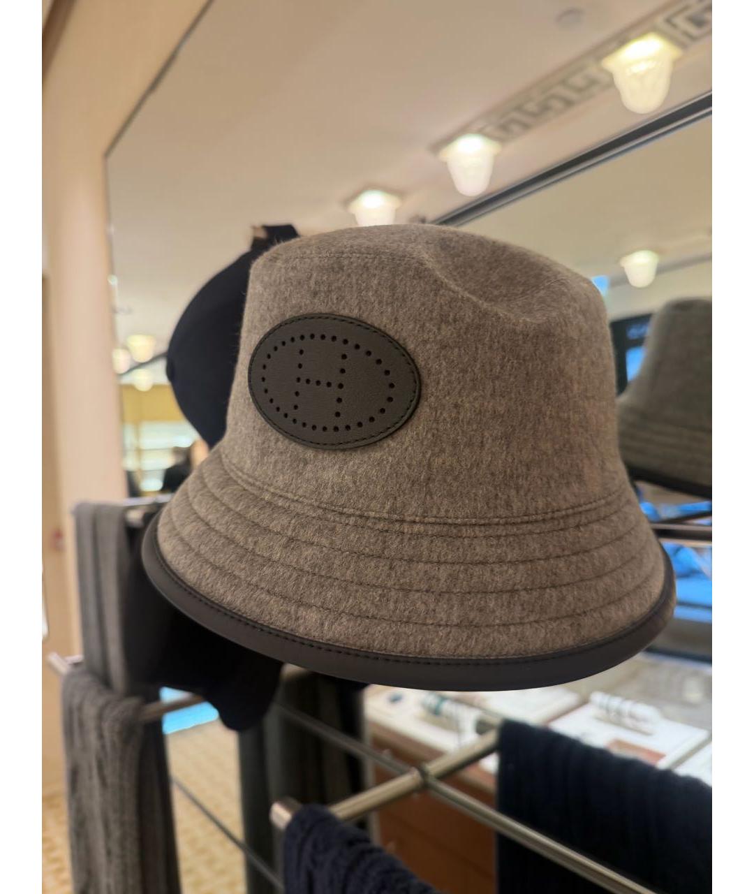 HERMES Серая кашемировая панама, фото 3