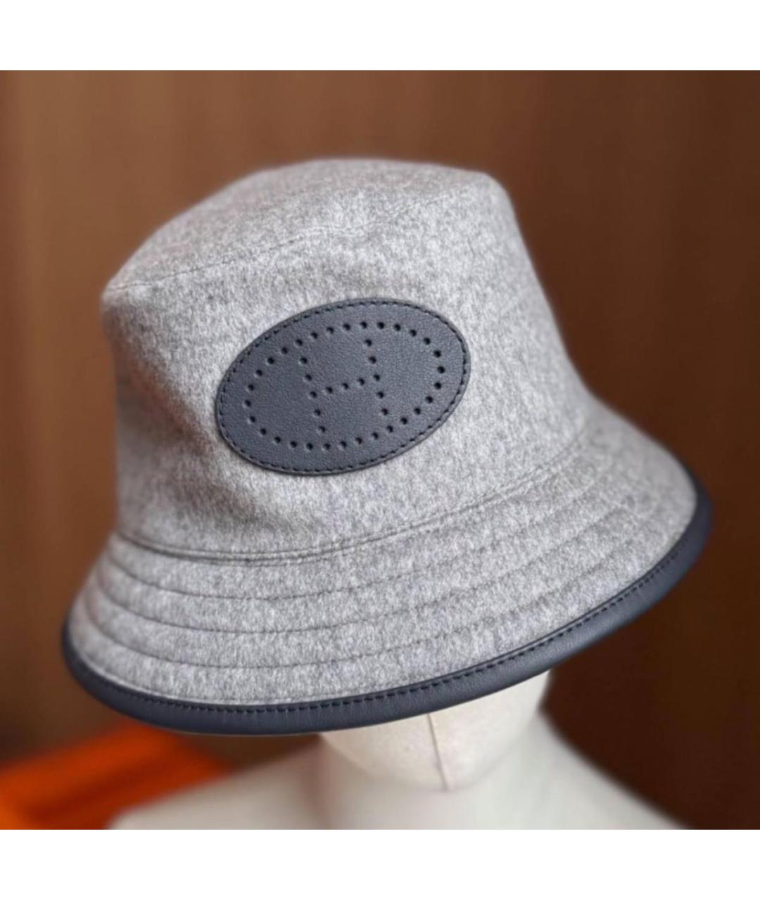 HERMES Серая кашемировая панама, фото 4