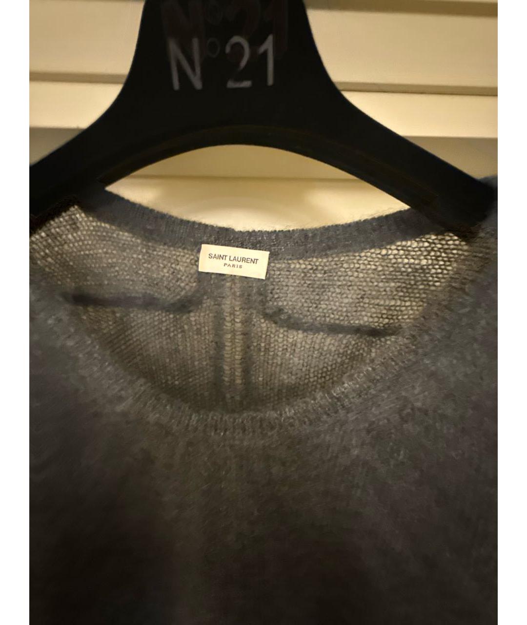 SAINT LAURENT Серый шерстяной джемпер / свитер, фото 3