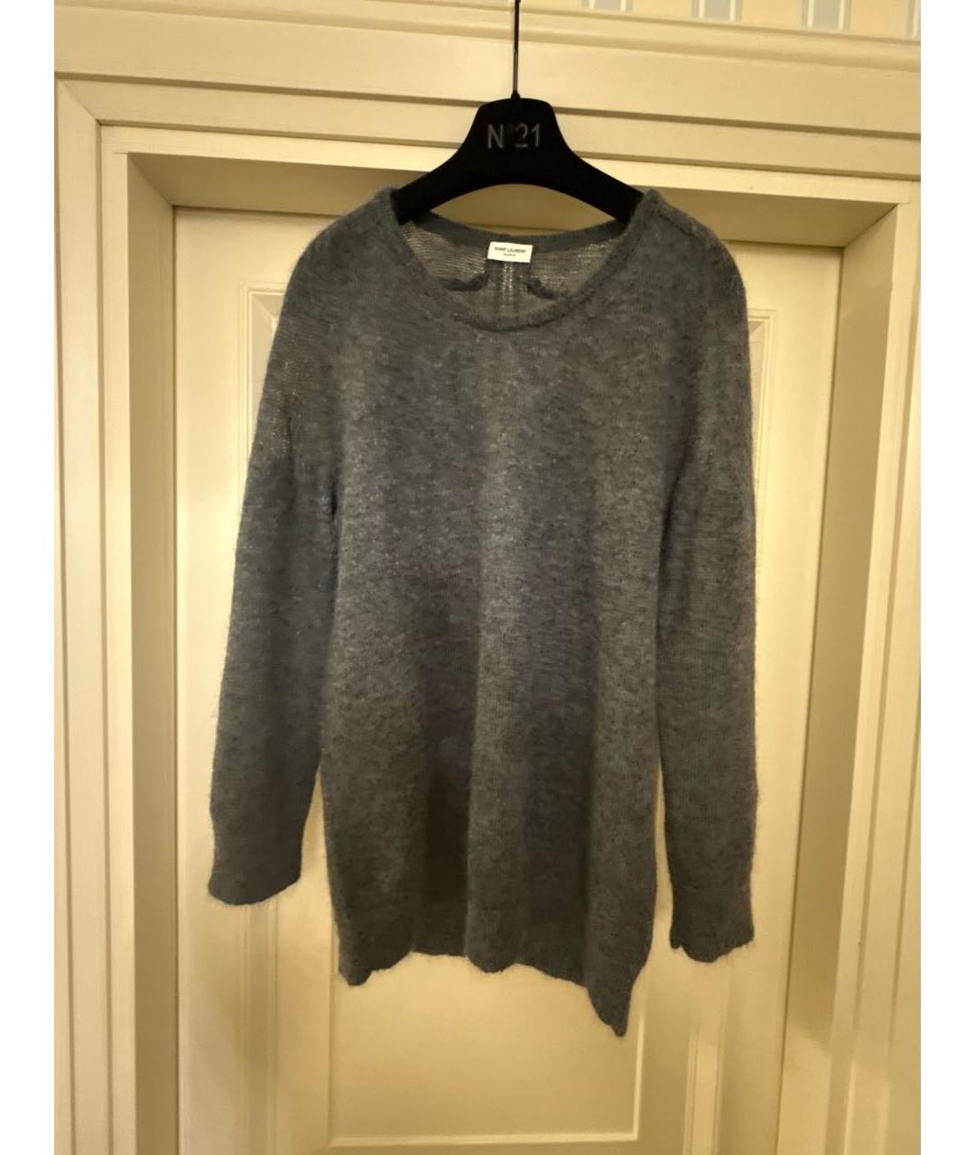 SAINT LAURENT Серый шерстяной джемпер / свитер, фото 5