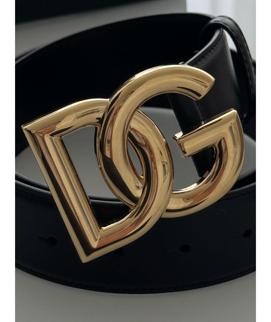 DOLCE&GABBANA Черный кожаный ремень, фото 4
