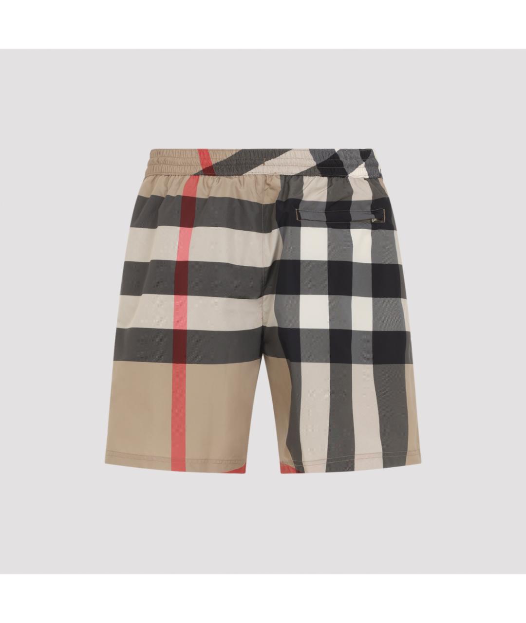 BURBERRY Бежевые полиэстеровые шорты, фото 3