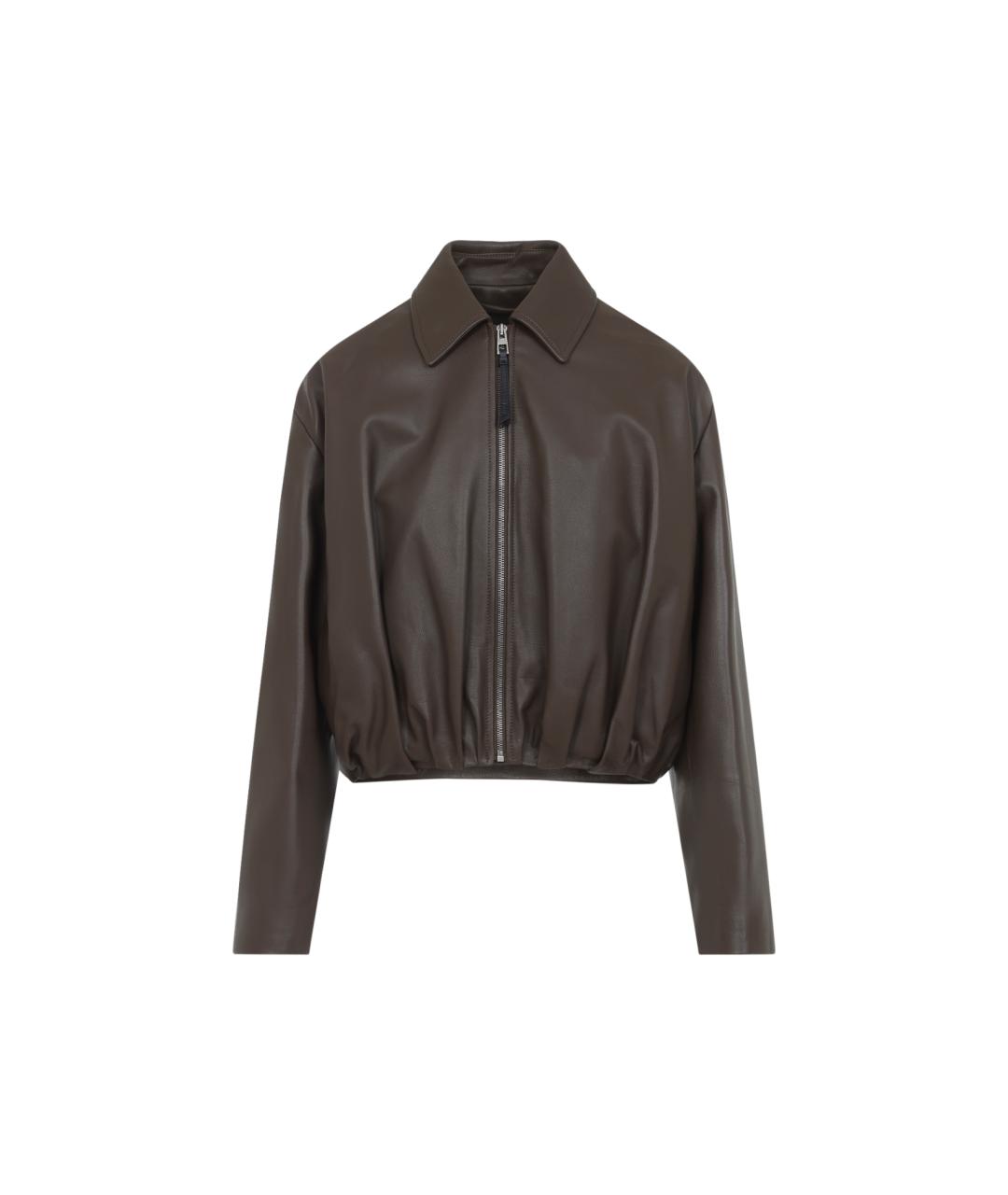 LOEWE Зеленая кожаная куртка, фото 1