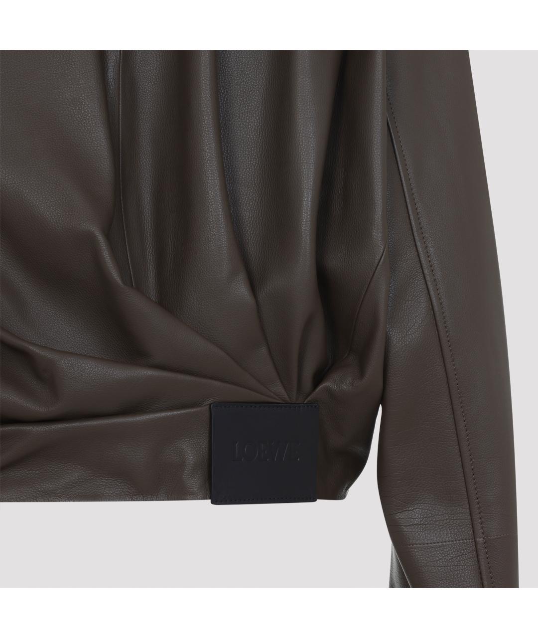 LOEWE Зеленая кожаная куртка, фото 3