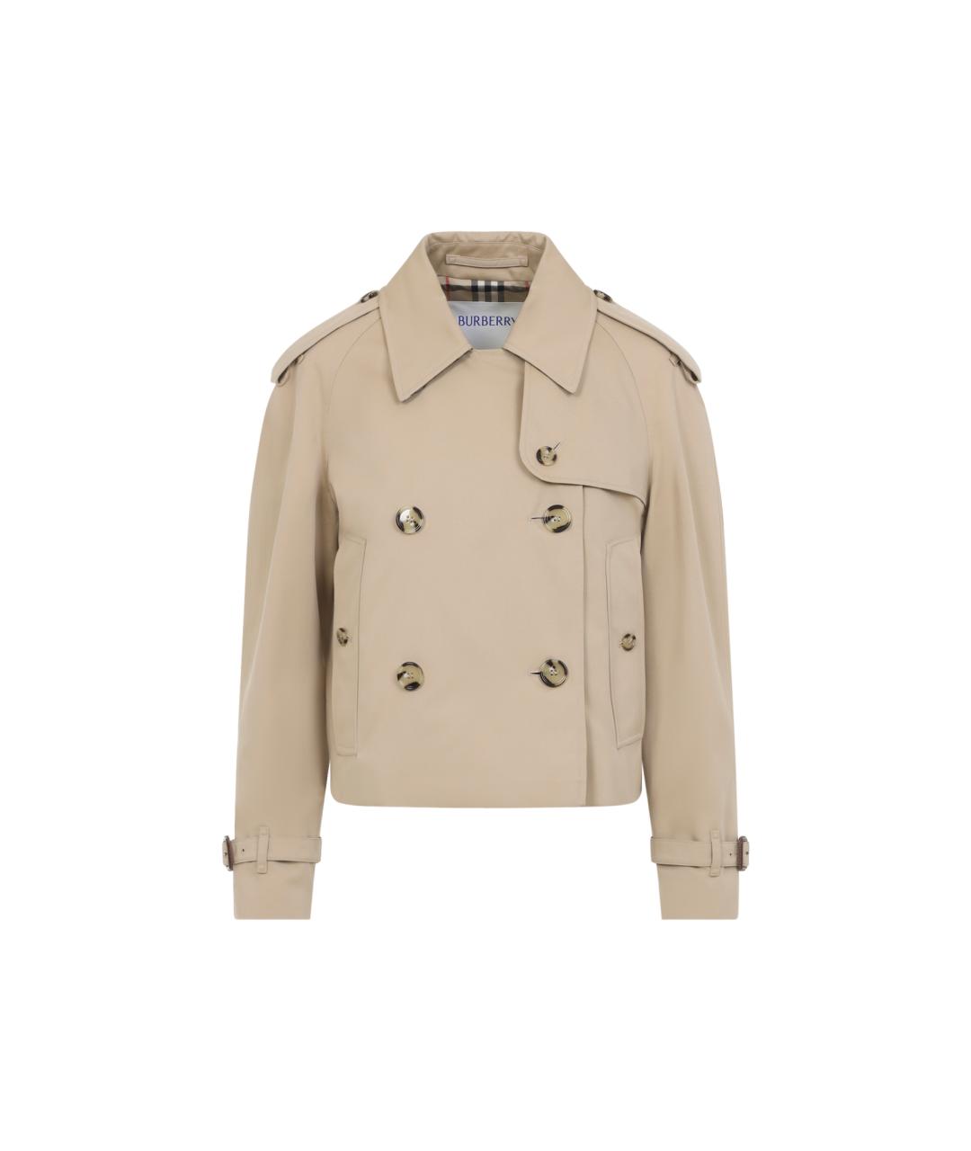 BURBERRY Бежевый хлопковый тренч/плащ, фото 1