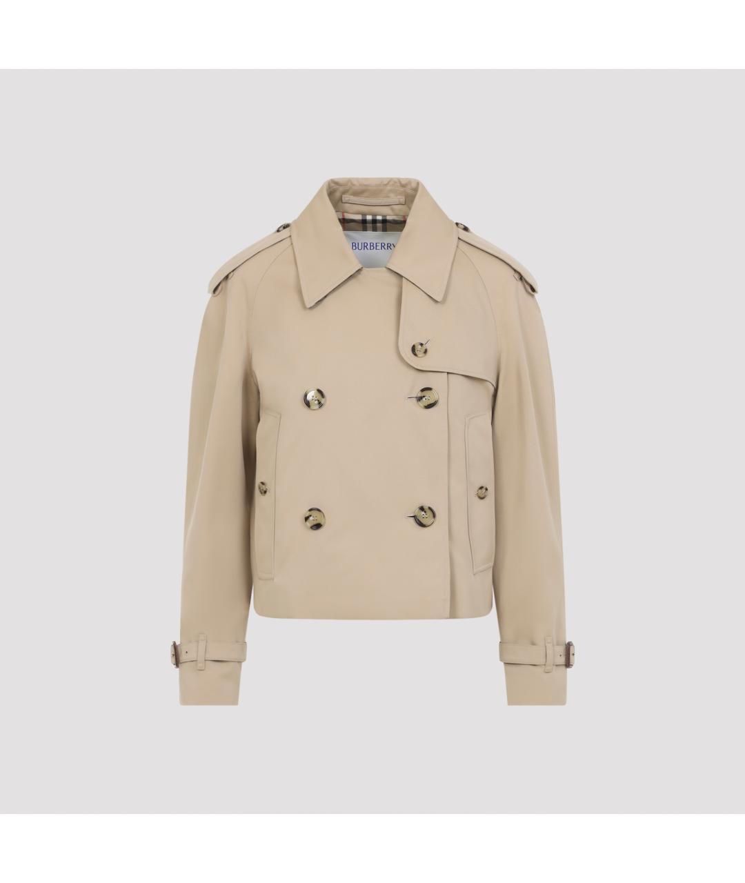 BURBERRY Бежевый хлопковый тренч/плащ, фото 2