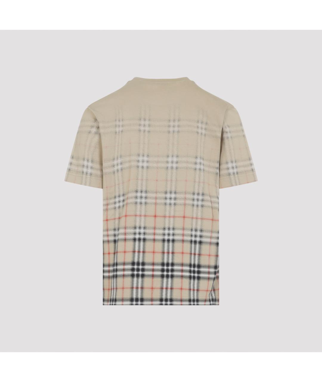 BURBERRY Бежевая хлопковая футболка, фото 3