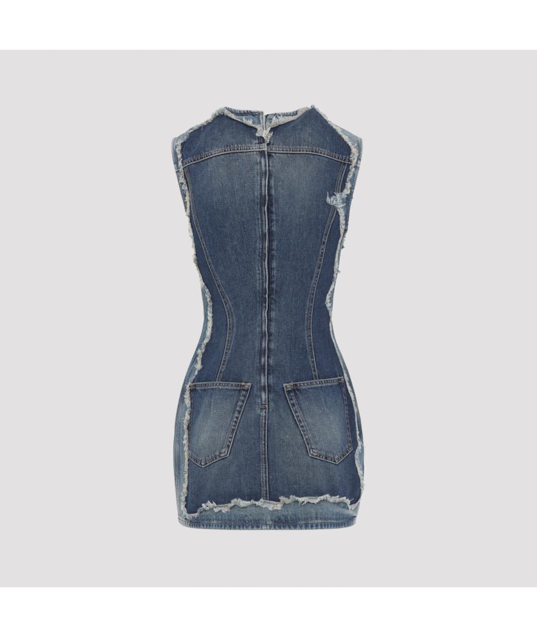 ACNE STUDIOS Синее хлопковое повседневное платье, фото 2