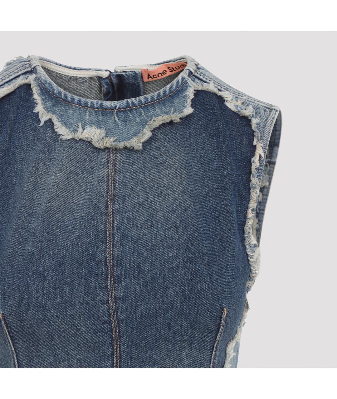 ACNE STUDIOS Синее хлопковое повседневное платье, фото 3