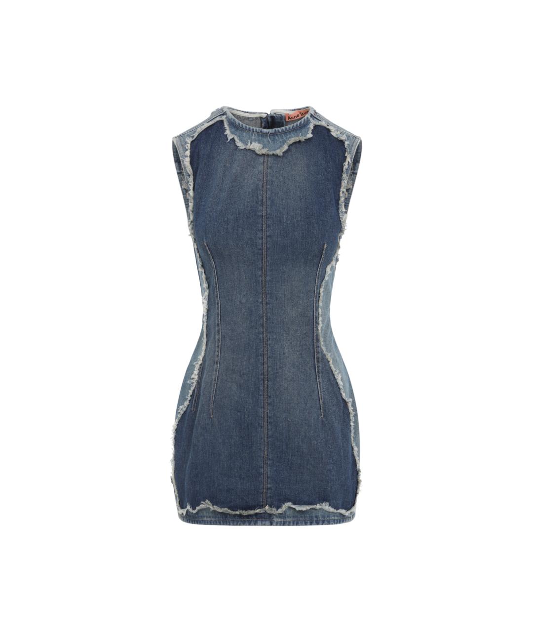 ACNE STUDIOS Синее хлопковое повседневное платье, фото 1