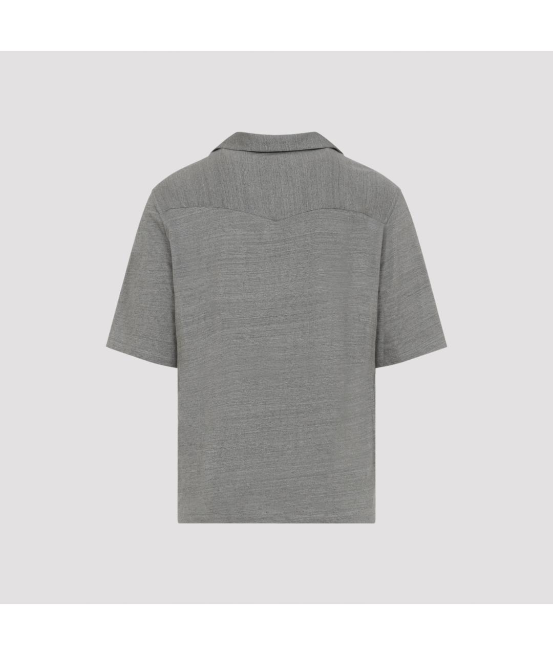 BRUNELLO CUCINELLI Серая хлопковая кэжуал рубашка, фото 3