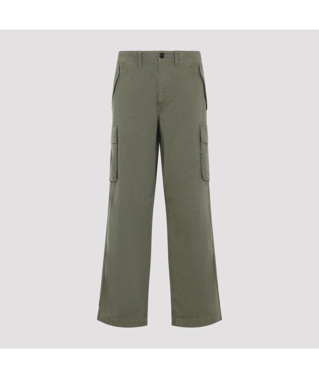 BURBERRY Зеленые хлопковые повседневные брюки, фото 2