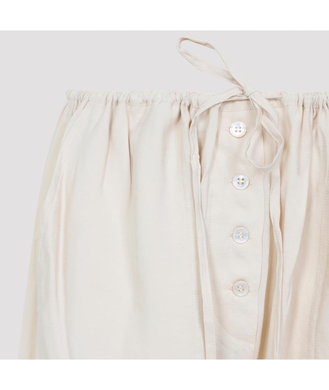 STUDIO NICHOLSON Бежевые полиэстеровые прямые брюки, фото 4