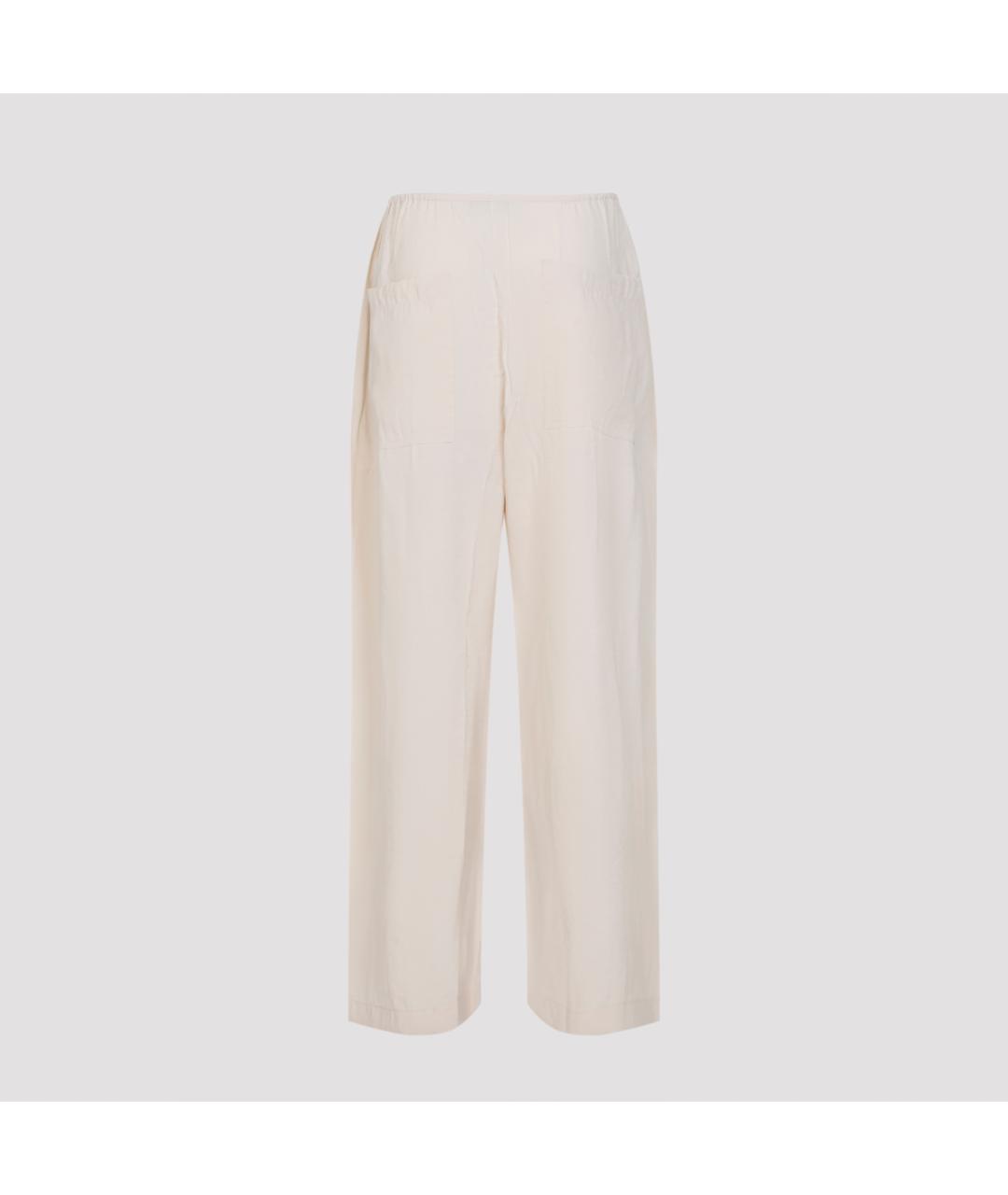 STUDIO NICHOLSON Бежевые полиэстеровые прямые брюки, фото 3