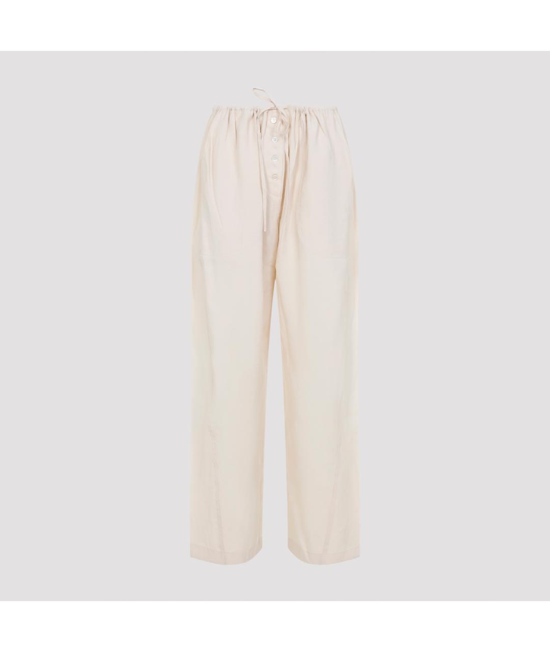 STUDIO NICHOLSON Бежевые полиэстеровые прямые брюки, фото 2
