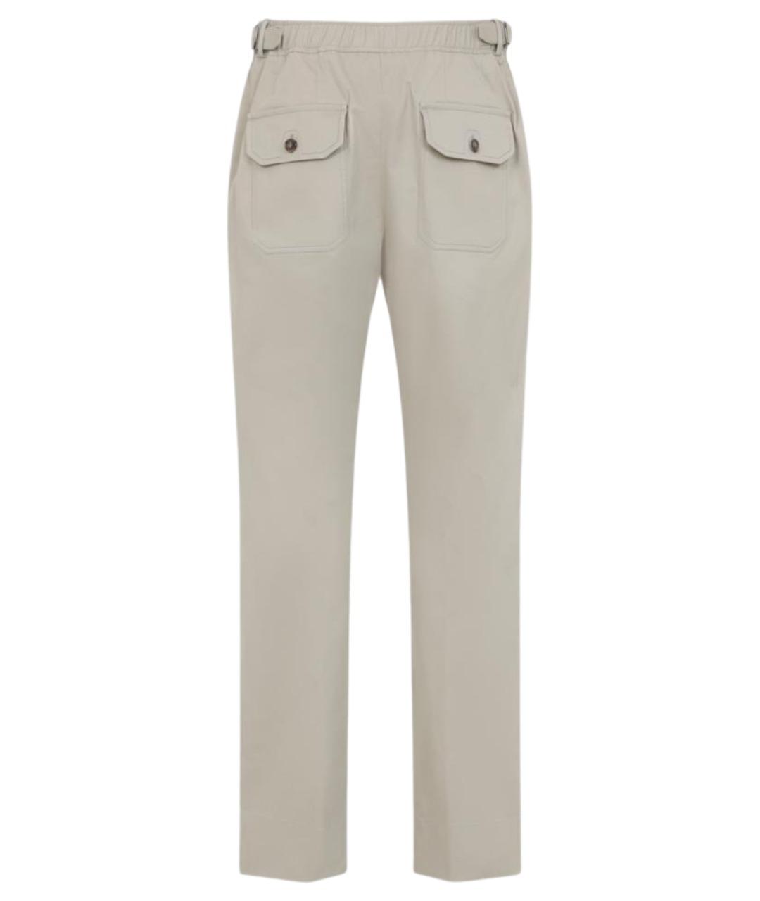 BRIONI Бежевые хлопковые повседневные брюки, фото 2