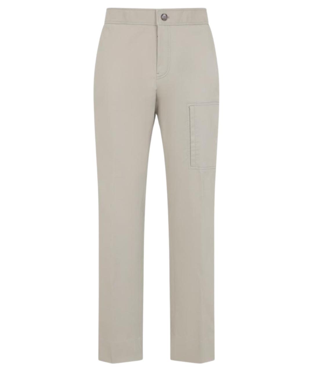 BRIONI Бежевые хлопковые повседневные брюки, фото 1