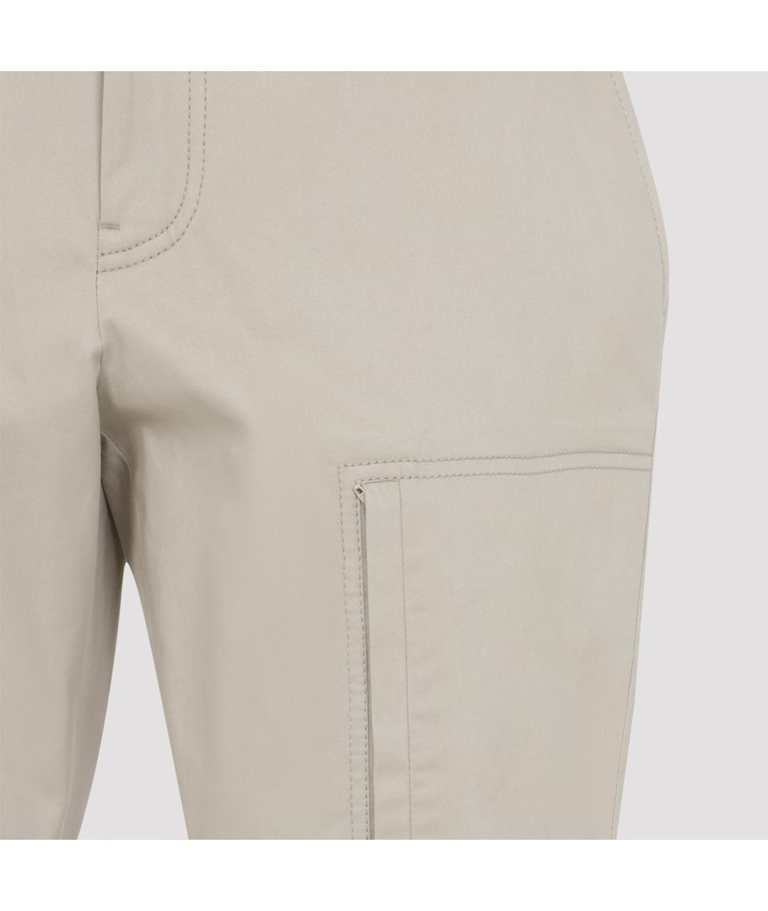 BRIONI Бежевые хлопковые повседневные брюки, фото 3