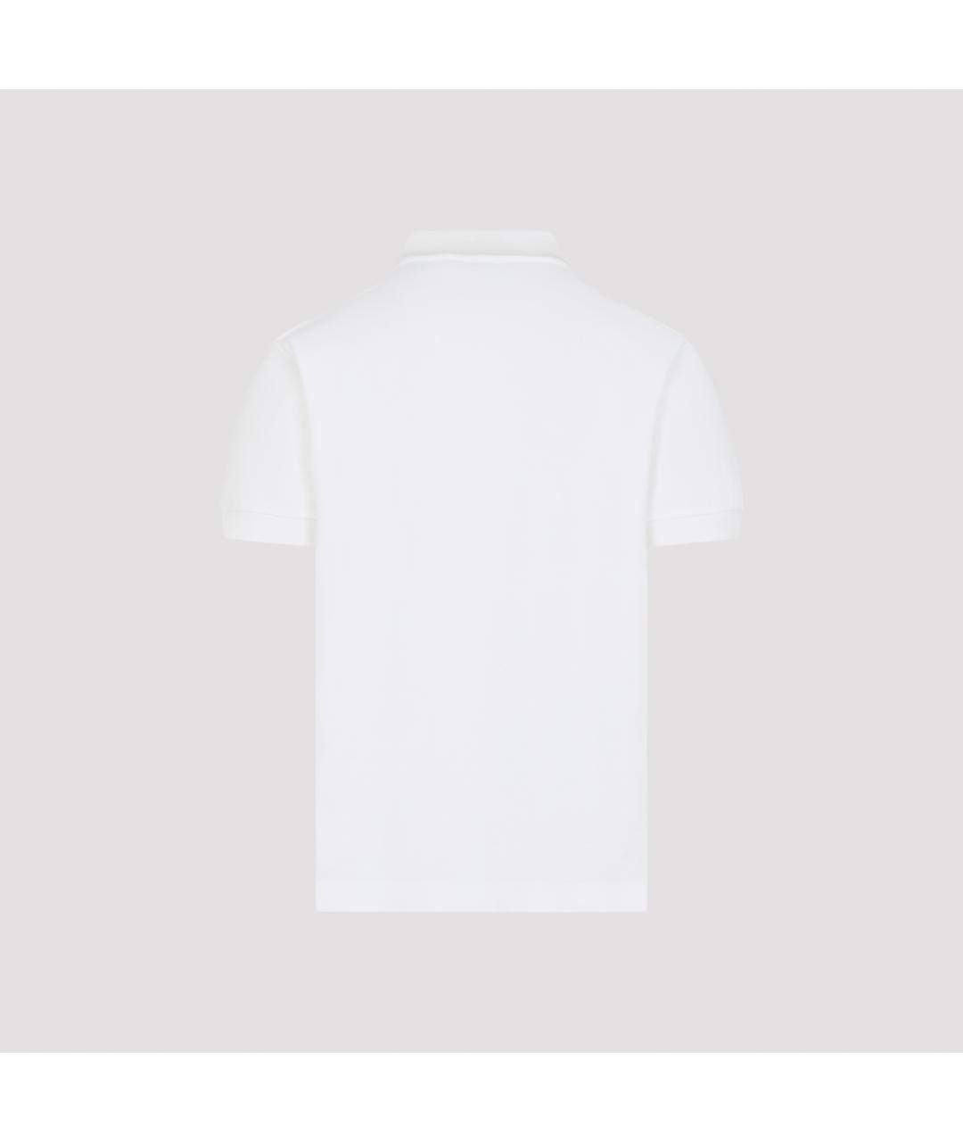 BURBERRY Белое хлопковое поло с коротким рукавом, фото 3