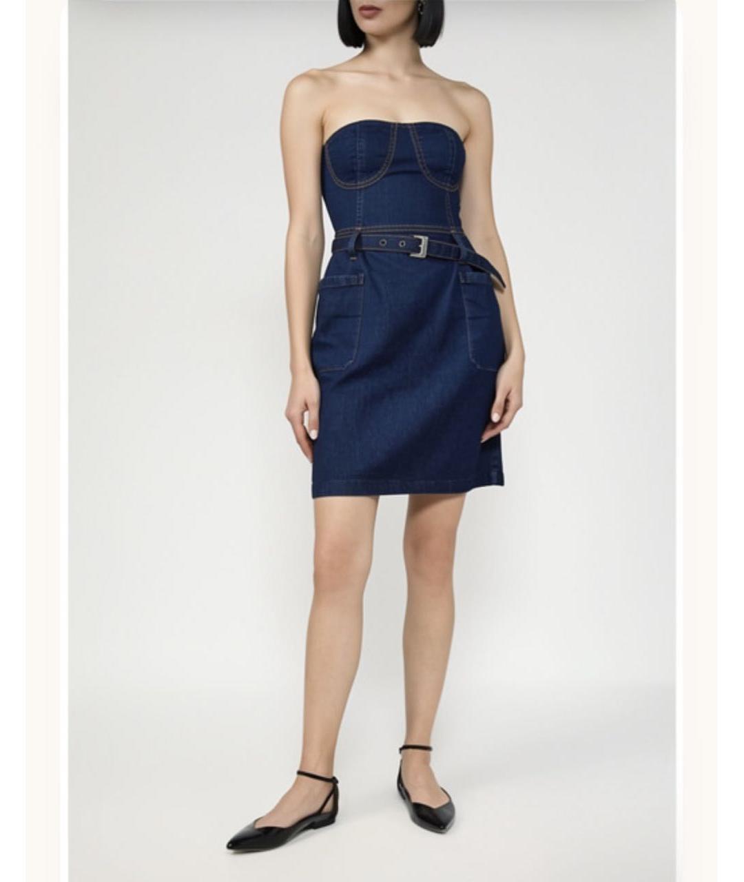 PRADA Темно-синее деним повседневное платье, фото 5
