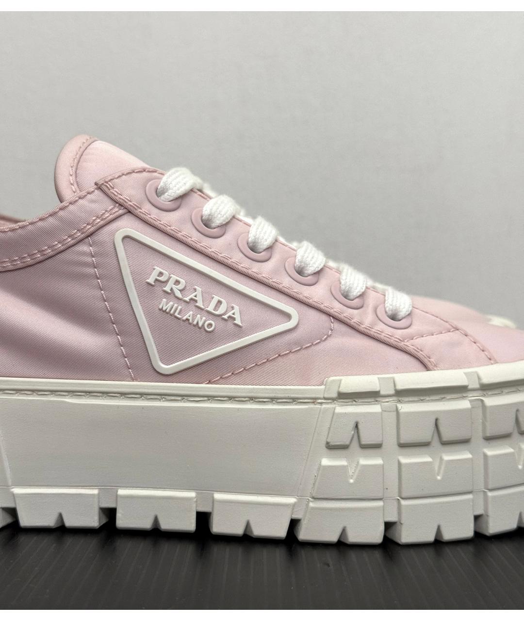 PRADA Розовые синтетические кеды, фото 5