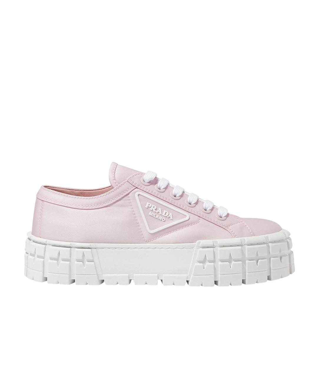 PRADA Розовые синтетические кеды, фото 1